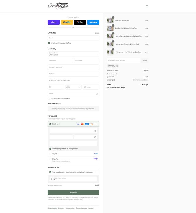 Sipsey Wilder checkout page showing Sipsey Wilder discount code box | Screenshot taken by SimplyCodes community member on Sep 4, 2025