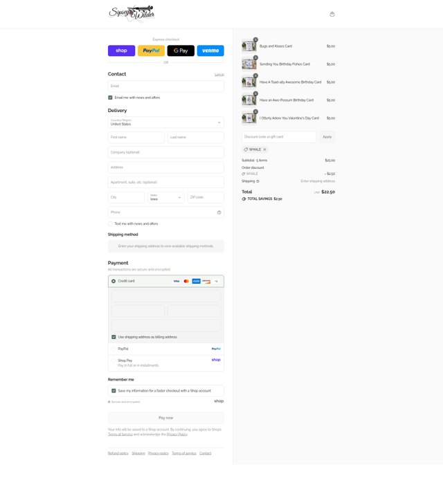 Sipsey Wilder checkout page showing Sipsey Wilder discount code box | Screenshot taken by SimplyCodes community member on Aug 30, 2025