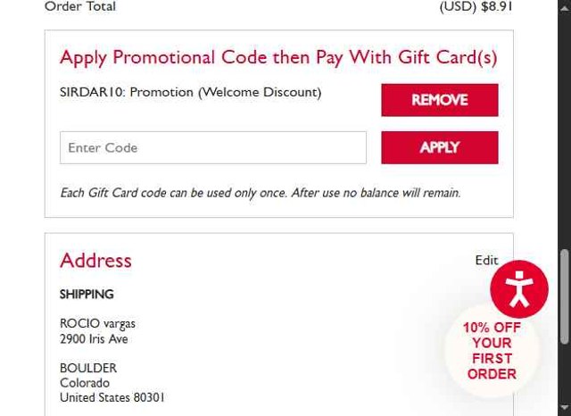 Sirdar checkout page showing Sirdar promo code box | Screenshot taken by SimplyCodes community member on Aug 11, 2025