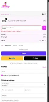 The Sissy Market coupon verification screenshot