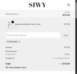 WELCOME coupon verification screenshot