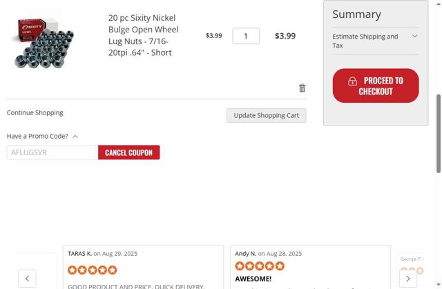 Sixity Auto checkout page showing Sixity Auto promo code box | Screenshot taken by SimplyCodes community member on Aug 30, 2025