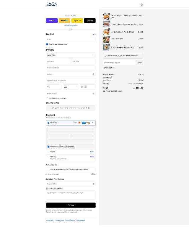 Sizzlefish checkout page showing Sizzlefish discount code box | Screenshot taken by SimplyCodes community member on Sep 5, 2025