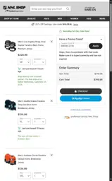 San Jose Sharks Shop coupon verification screenshot