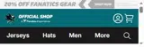 San Jose Sharks Shop coupon verification screenshot
