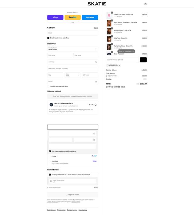 Skatie checkout page showing Skatie discount code box | Screenshot taken by SimplyCodes community member on Sep 12, 2025