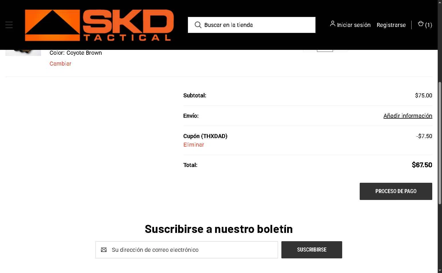 SKD Tactical checkout page showing SKD Tactical promo code box | Screenshot taken by SimplyCodes community member on Jun 9, 2025
