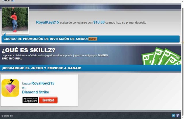 Skillz checkout page showing Skillz promo code box | Screenshot taken by SimplyCodes community member on Aug 9, 2025