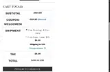Welcome10 coupon verification screenshot