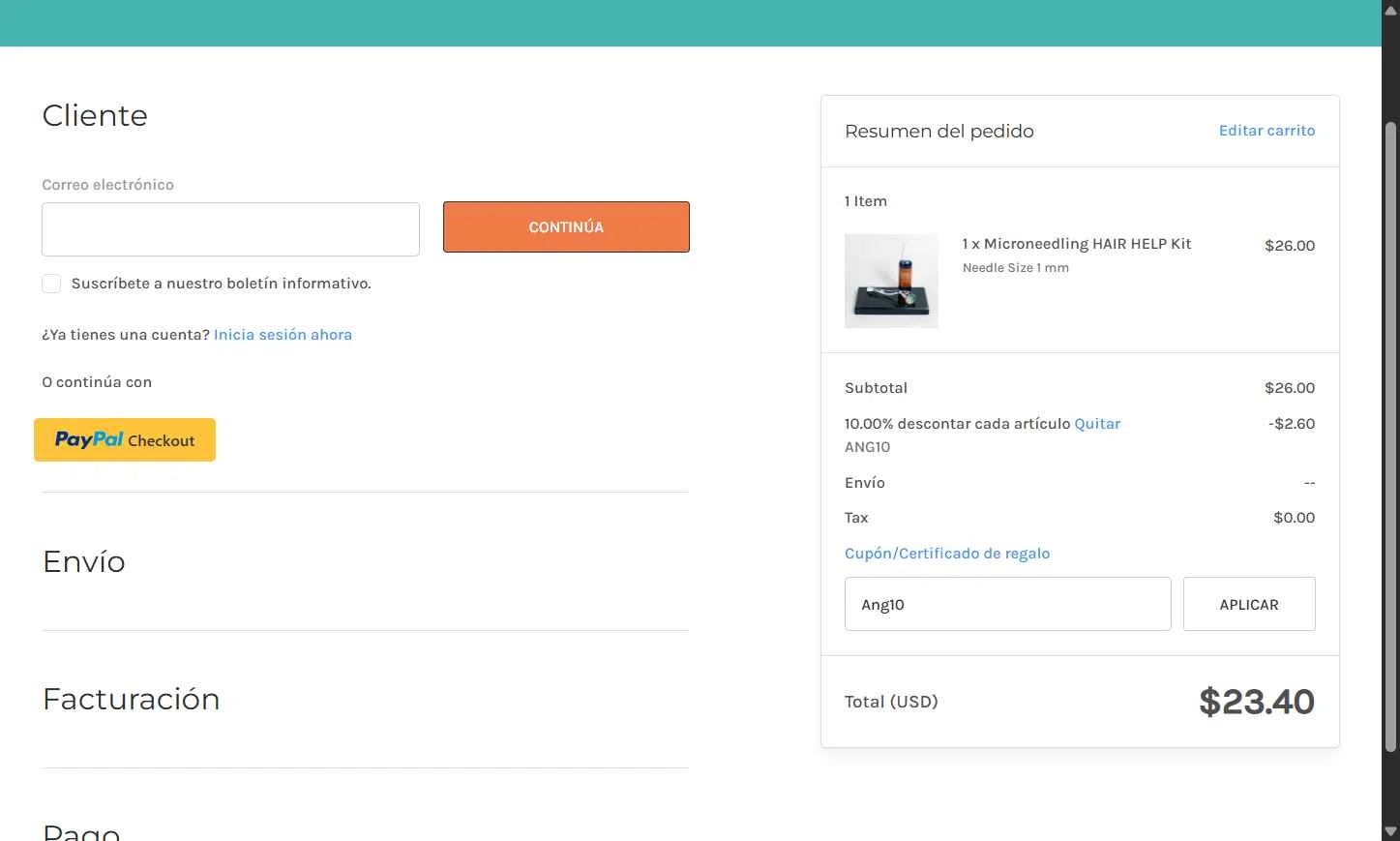 Skin Biology checkout page showing Skin Biology coupon code box | Screenshot taken by SimplyCodes community member on Apr 26, 2025