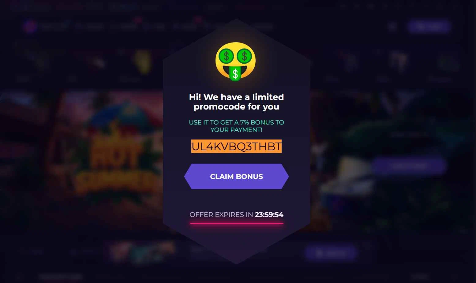 Verification screenshot for 7% Off Bonus to Your Payment at Skin. Club at Skin.Club — 9mo ago