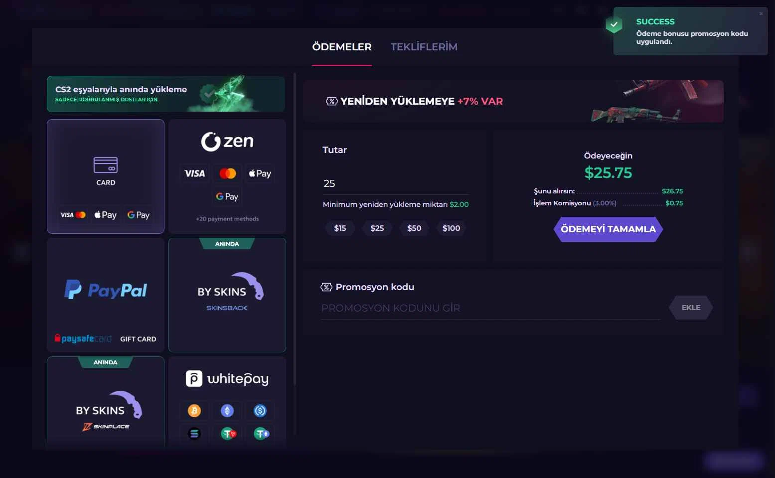 Skin.Club checkout page showing Skin.Club promo code box | Screenshot taken by SimplyCodes community member on Nov 15, 2025
