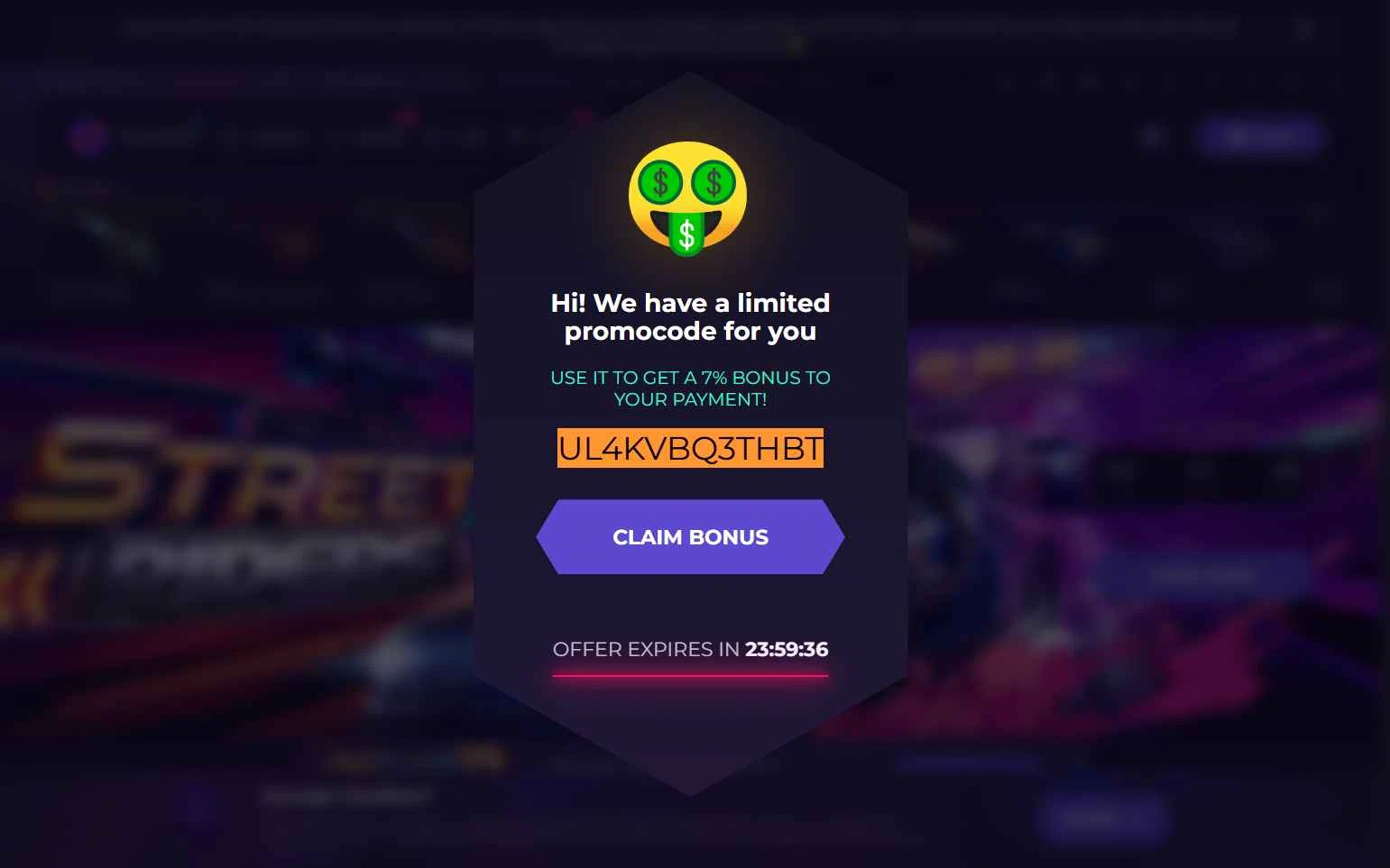 Verification screenshot for 7% Off Bonus to Your Payment at Skin. Club at Skin.Club — 10mo ago