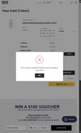 RETINOLMAY coupon verification screenshot
