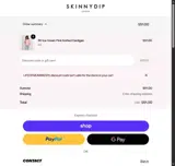 Skinnydip London coupon verification screenshot