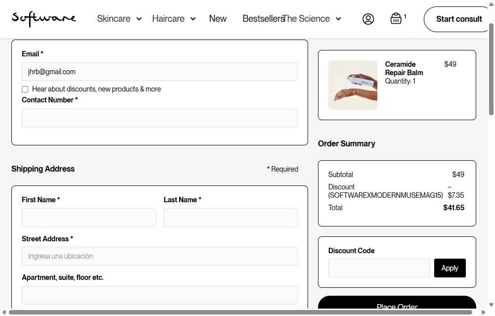 Software checkout page showing Software promo code box | Screenshot taken by SimplyCodes community member on May 9, 2025