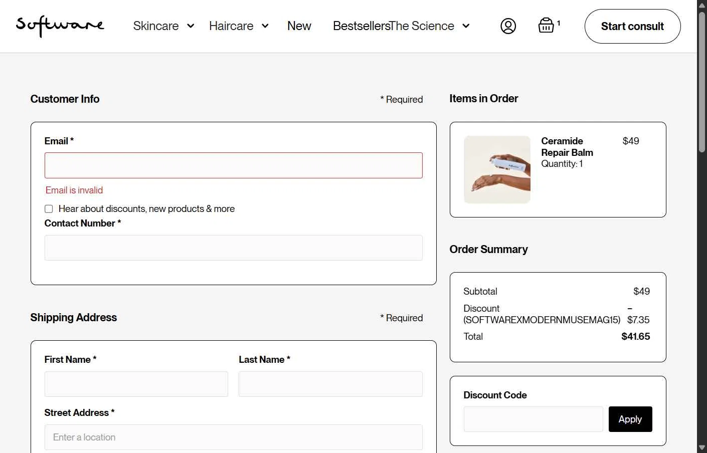 Software checkout page showing Software promo code box | Screenshot taken by SimplyCodes community member on May 12, 2025