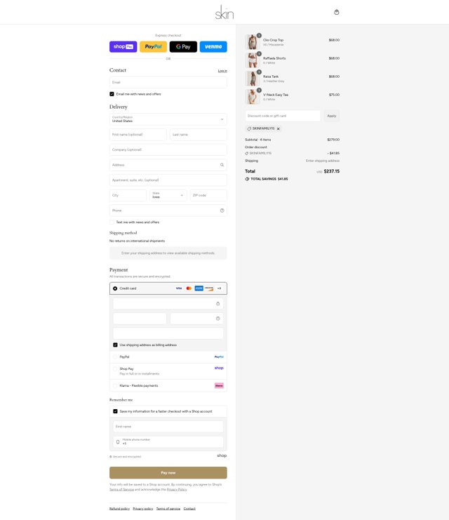 Skin checkout page showing Skin promo code box | Screenshot taken by SimplyCodes community member on Aug 20, 2025