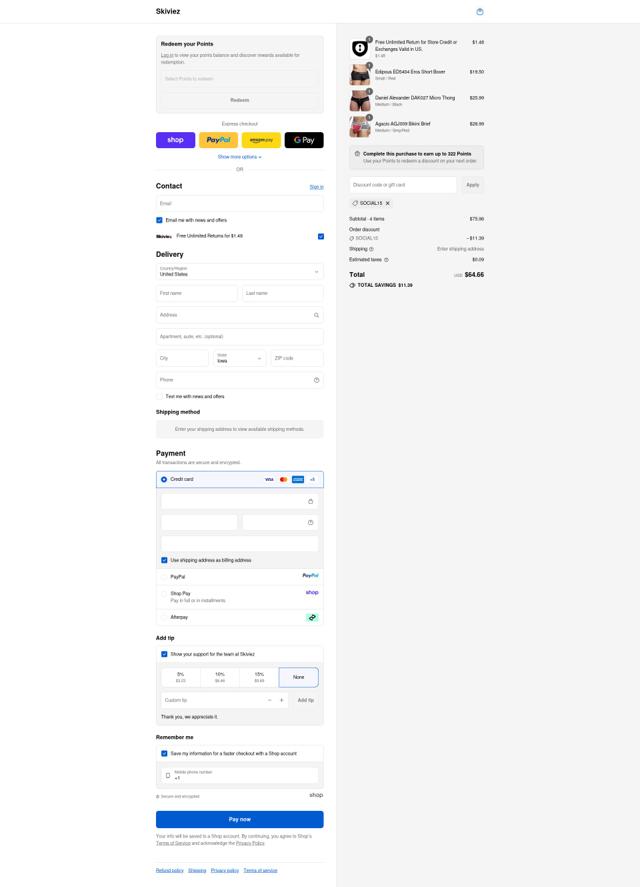 Skiviez checkout page showing Skiviez promo code box | Screenshot taken by SimplyCodes community member on Sep 11, 2025
