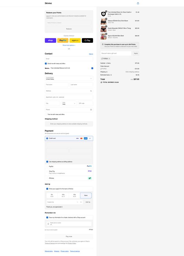 Skiviez checkout page showing Skiviez promo code box | Screenshot taken by SimplyCodes community member on Sep 11, 2025