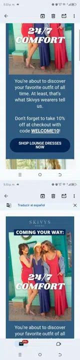 WELCOME10 coupon verification screenshot
