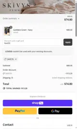 love50 coupon verification screenshot