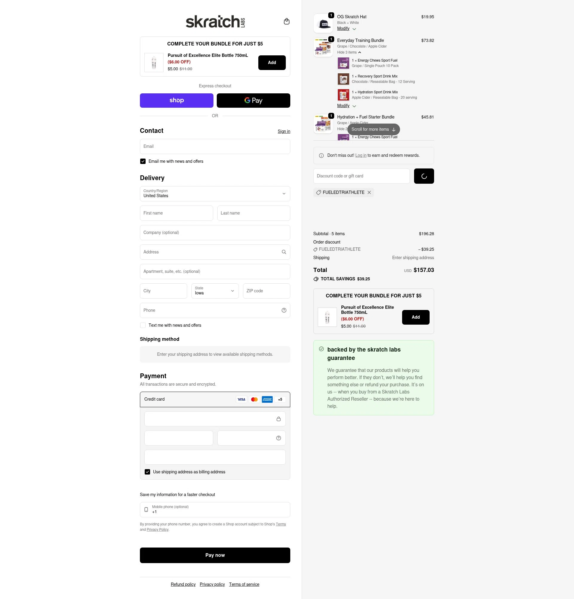 Skratch Labs checkout page showing Skratch Labs discount code box | Screenshot taken by SimplyCodes community member on Feb 2, 2026
