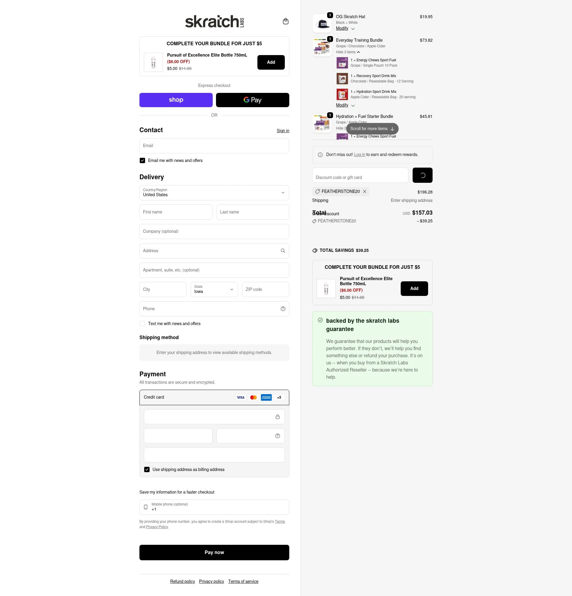 Skratch Labs checkout page showing Skratch Labs discount code box | Screenshot taken by SimplyCodes community member on Feb 2, 2026