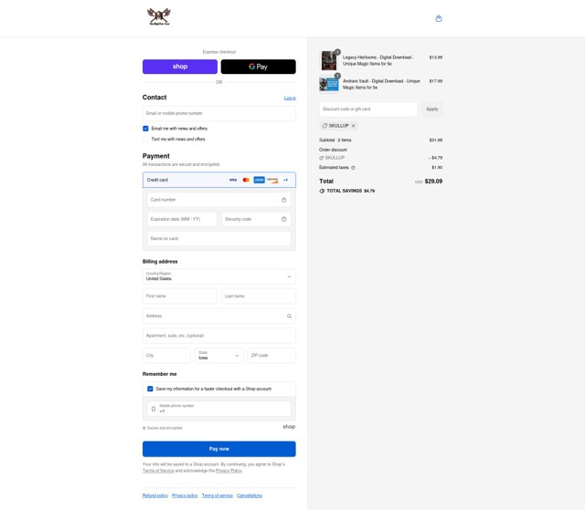 SkullSplitter Dice checkout page showing SkullSplitter Dice promo code box | Screenshot taken by SimplyCodes community member on Sep 4, 2025