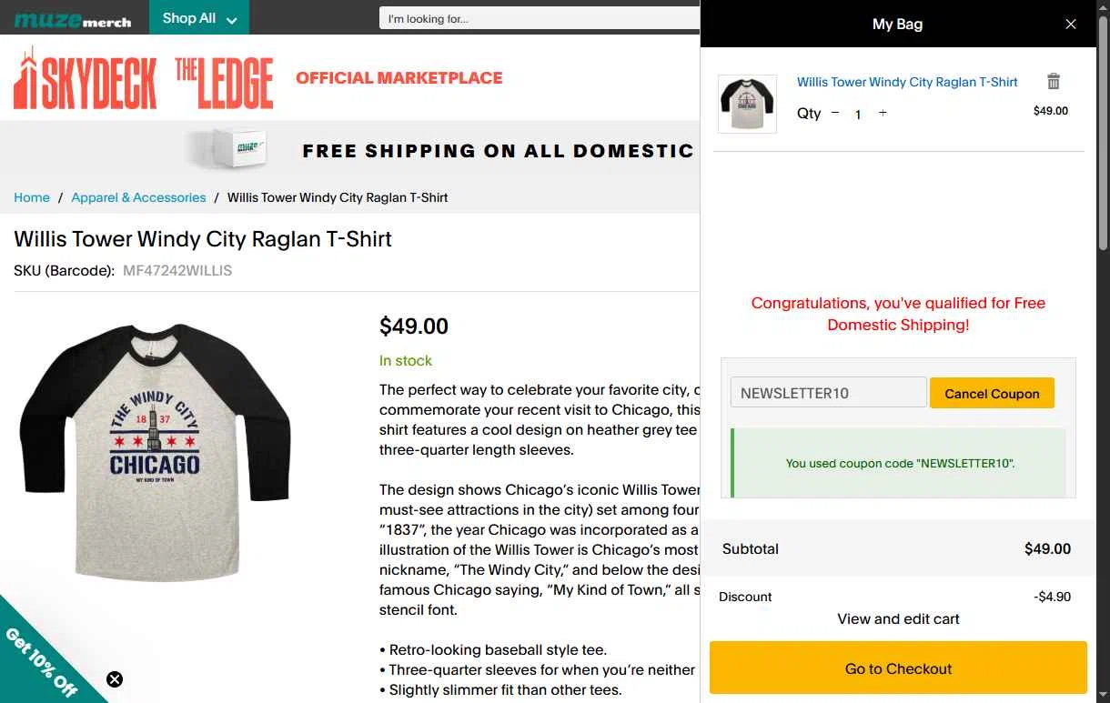 Skydeck checkout page showing Skydeck promo code box | Screenshot taken by SimplyCodes community member on Aug 19, 2025