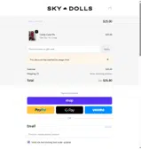 Sky Dolls coupon verification screenshot