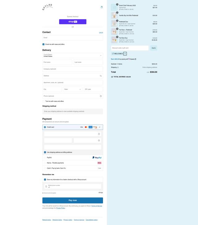 Skylar checkout page showing Skylar coupon code box | Screenshot taken by SimplyCodes community member on Jan 13, 2025