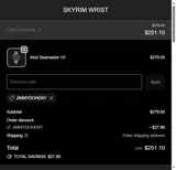 Skyrim Wrist coupon verification screenshot