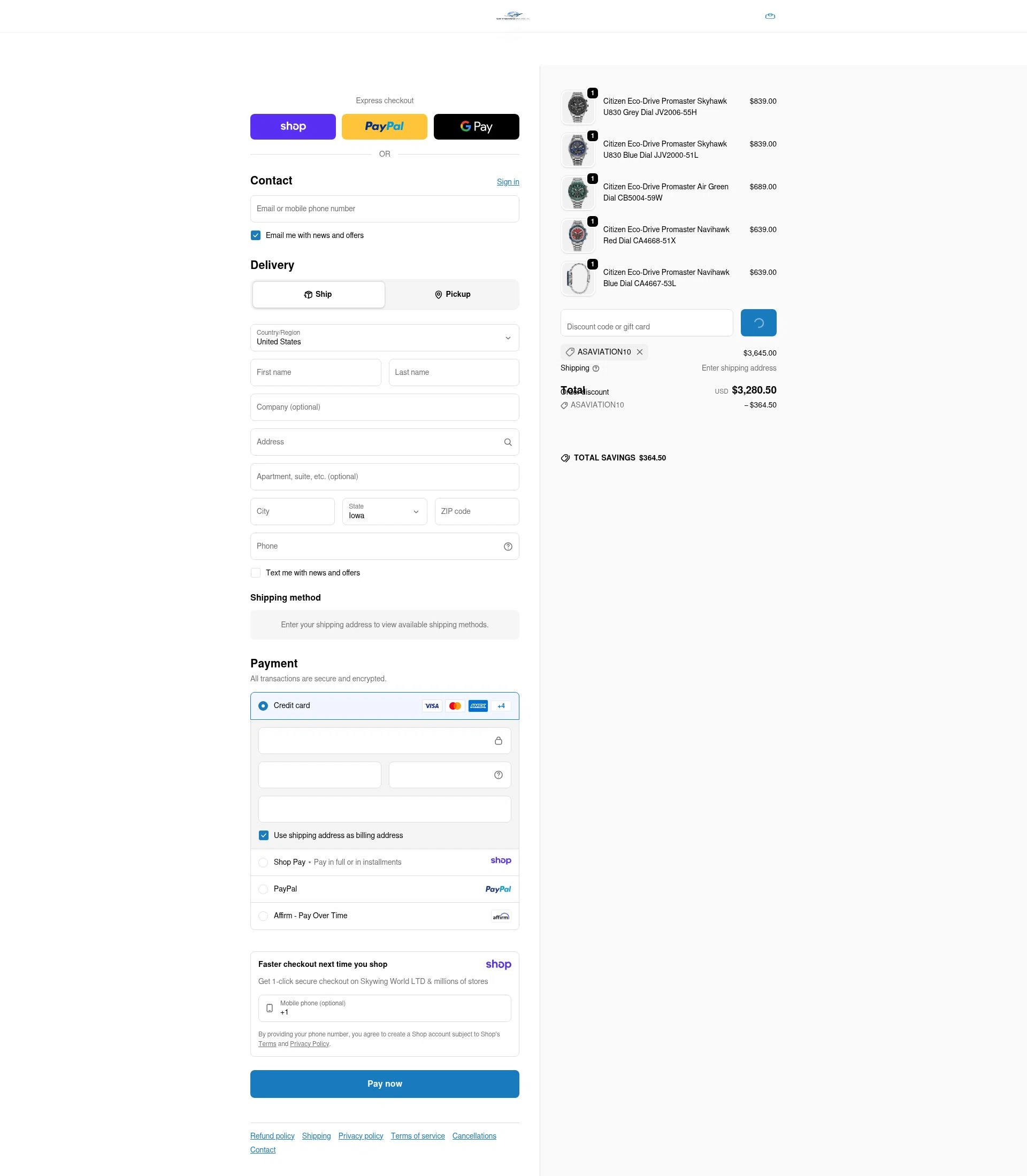 Skywing World checkout page showing Skywing World promo code box | Screenshot taken by SimplyCodes community member on Jan 18, 2026