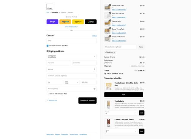 Slate Milk checkout page showing Slate Milk discount code box | Screenshot taken by SimplyCodes community member on Sep 16, 2025