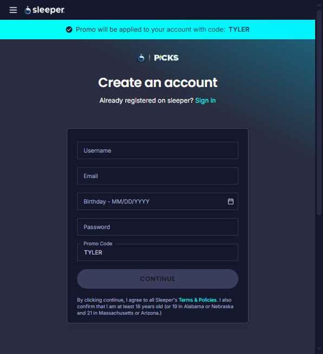 ‎Sleeper checkout page showing ‎Sleeper promo code box | Screenshot taken by SimplyCodes community member on Jul 30, 2025