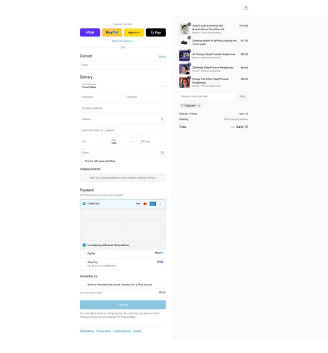 SleepPhones checkout page showing SleepPhones promo code box | Screenshot taken by SimplyCodes community member on Sep 13, 2025