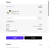 SLEEPSY10 coupon verification screenshot