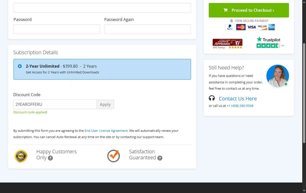 SlideModel checkout page showing SlideModel promo code box | Screenshot taken by SimplyCodes community member on Oct 27, 2025