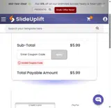 SLIDEUPLIFT-20OFF coupon verification screenshot