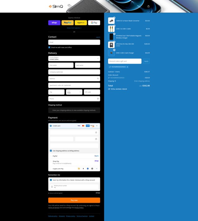 SlimQ checkout page showing SlimQ discount code box | Screenshot taken by SimplyCodes community member on Sep 2, 2025