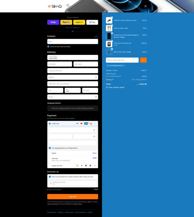 SlimQ checkout page showing SlimQ discount code box | Screenshot taken by SimplyCodes community member on Sep 2, 2025