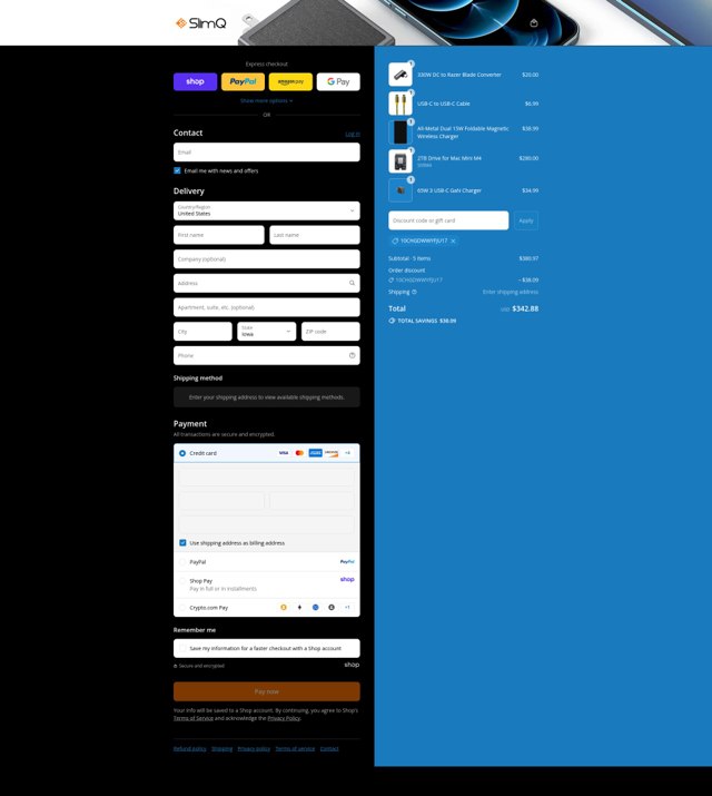 SlimQ checkout page showing SlimQ discount code box | Screenshot taken by SimplyCodes community member on Sep 2, 2025