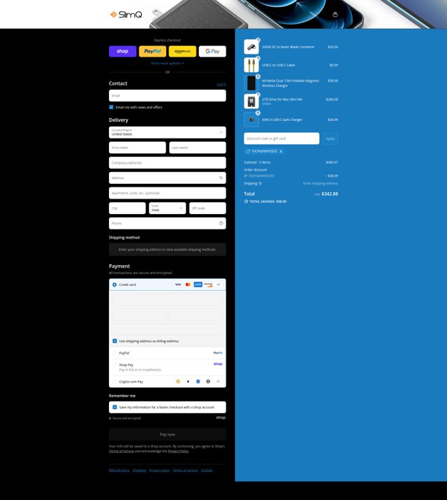 SlimQ checkout page showing SlimQ discount code box | Screenshot taken by SimplyCodes community member on Sep 2, 2025