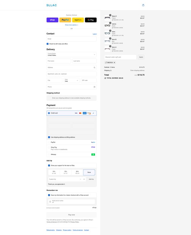 Sllac checkout page showing Sllac coupon code box | Screenshot taken by SimplyCodes community member on Sep 7, 2025
