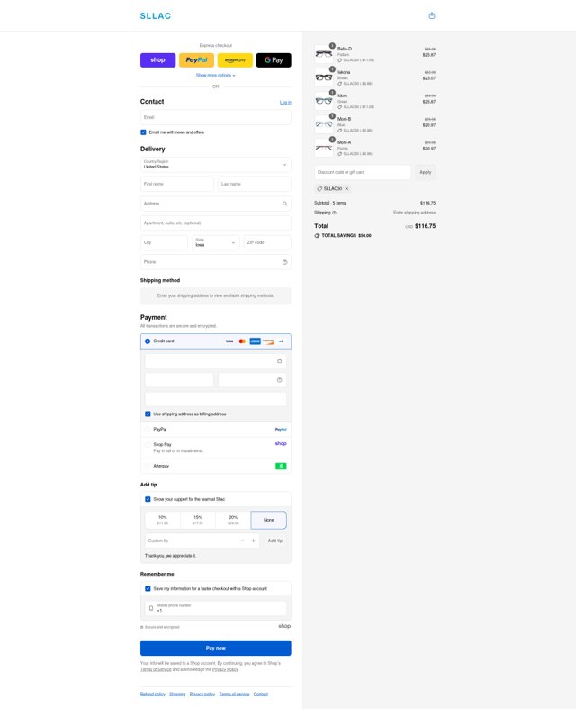 Sllac checkout page showing Sllac coupon code box | Screenshot taken by SimplyCodes community member on Sep 7, 2025