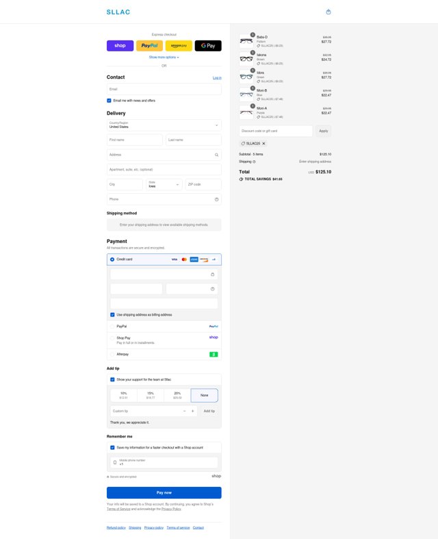 Sllac checkout page showing Sllac coupon code box | Screenshot taken by SimplyCodes community member on Sep 7, 2025