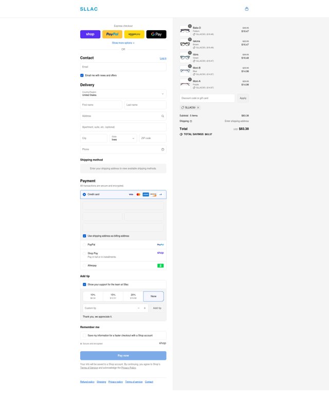 Sllac checkout page showing Sllac coupon code box | Screenshot taken by SimplyCodes community member on Sep 7, 2025