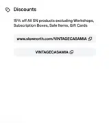 VINTAGECASAMIA coupon verification screenshot