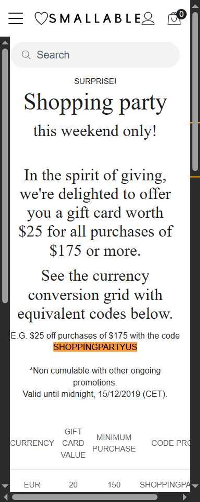 Smallable checkout page showing Smallable promo code box | Screenshot taken by SimplyCodes community member on Jun 8, 2025